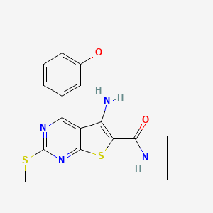 5-amino-N-tert-butyl-4-(3-methoxyphenyl)-2-(methylthio)-6-thieno[2,3-d]pyrimidinecarboxamide