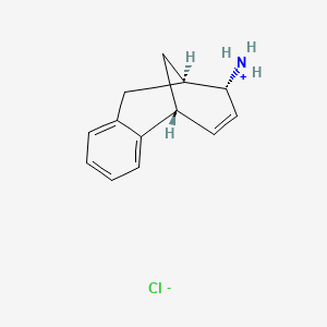 molecular formula C13H16ClN B1677483 (5alpha,8alpha,9alpha)-5,8,9,10-Tetrahydro-5,9-methanobenzocycloocten-8-ylammonium chloride CAS No. 67384-25-2