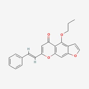 molecular formula C22H18O4 B1677535 4-(Propyloxy)-7-trans-styrylvisnagin CAS No. 194346-64-0