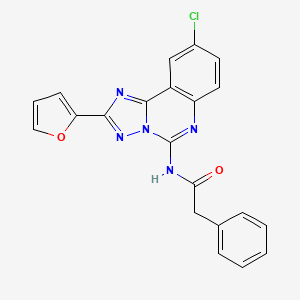 molecular formula C21H14ClN5O2 B1677539 N-(9-chloro-2-(furan-2-yl)-[1,2,4]triazolo[1,5-c]quinazolin-5-yl)-2-phenylacetamide CAS No. 183721-15-5
