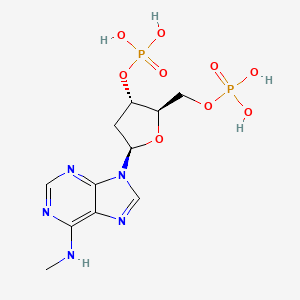 molecular formula C11H15N5O9P22- B1677542 [(2R,3S,5R)-5-[6-(methylamino)purin-9-yl]-2-(phosphonooxymethyl)oxolan-3-yl] dihydrogen phosphate CAS No. 101204-49-3