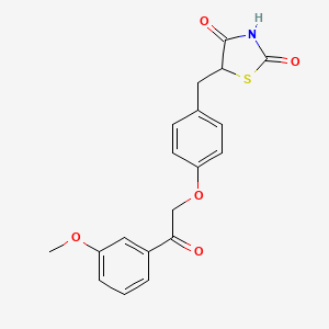 molecular formula C19H17NO5S B1677545 5-(4-(2-(3-Methoxyphenyl)-2-oxoethoxy)benzyl)thiazolidine-2,4-dione CAS No. 1133819-87-0