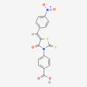 molecular formula C17H10N2O5S2 B1677552 4-[(5Z)-5-(4-nitrobenzylidene)-4-oxo-2-thioxo-1,3-thiazolidin-3-yl]benzoic acid CAS No. 305376-89-0