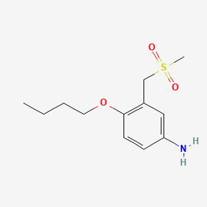 molecular formula C12H19NO3S B1677561 m-Toluidine, 4-butoxy-alpha-(methylsulfonyl)- CAS No. 5819-63-6