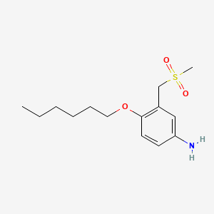 molecular formula C14H23NO3S B1677563 m-Toluidine, 4-(hexyloxy)-alpha-(methylsulfonyl)- CAS No. 5839-68-9