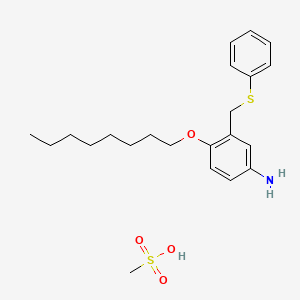 molecular formula C22H33NO4S2 B1677564 m-Toluidine, 4-(octyloxy)-alpha-(phenylthio)-, methanesulfonate CAS No. 5819-60-3