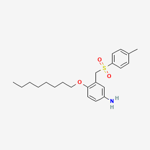 molecular formula C22H31NO3S B1677566 m-Toluidine, 4-(octyloxy)-alpha-(p-tolylsulfonyl)- CAS No. 5819-78-3