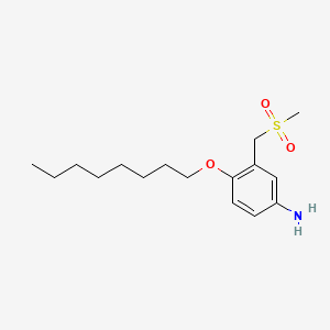 molecular formula C16H27NO3S B1677571 m-Toluidine, alpha-(methylsulfonyl)-4-octyloxy- CAS No. 5819-66-9