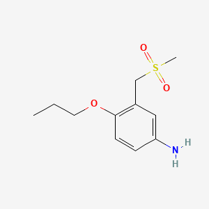 molecular formula C11H17NO3S B1677573 m-Toluidine, alpha-(methylsulfonyl)-4-propoxy- CAS No. 5819-62-5
