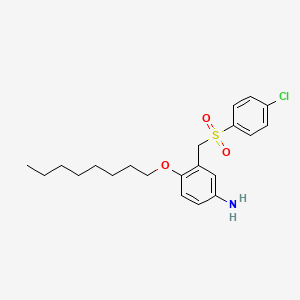 molecular formula C21H28ClNO3S B1677574 m-Toluidine, alpha-((p-chlorophenyl)sulfonyl)-4-(octyloxy)- CAS No. 5819-77-2