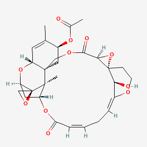 molecular formula C29H34O11 B1677599 [(1R,3S,7R,9S,12R,14R,15S,16S,17R,20Z,23E,28S)-28-hydroxy-10,16-dimethyl-4,19-dioxospiro[2,5,13,18,25-pentaoxahexacyclo[22.3.1.114,17.01,3.07,12.07,16]nonacosa-10,20,23-triene-15,2'-oxirane]-9-yl] acetate CAS No. 99486-49-4