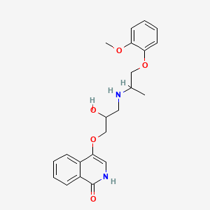 molecular formula C22H26N2O5 B1677606 4-(2-Hydroxy-3-(3-(2-methoxyphenoxy)-2-propylamino)propoxy)-1(2H)isoquinolinone CAS No. 93750-14-2