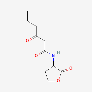 molecular formula C10H15NO4 B1677614 3-oxo-N-(tetrahydro-2-oxo-3-furanyl)hexanamide CAS No. 76924-95-3