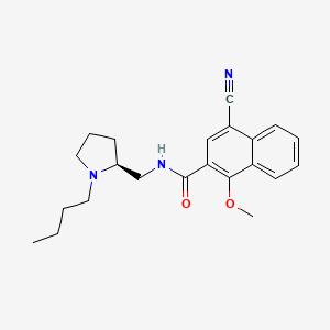B1677617 N-(((2S)-1-Butylpyrrolidin-2-yl)methyl)-4-cyano-1-methoxy-2-naphthamide CAS No. 390412-29-0