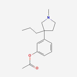 molecular formula C16H23NO2 B1677621 Phenol, m-(1-methyl-3-propyl-3-pyrrolidinyl)-, acetate CAS No. 1623-32-1