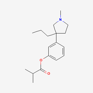 molecular formula C18H27NO2 B1677623 Phenol, m-(1-methyl-3-propyl-3-pyrrolidinyl)-, isobutyrate CAS No. 1505-33-5