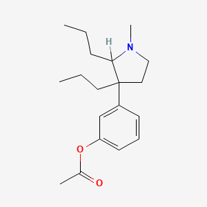 molecular formula C19H29NO2 B1677626 Phenol, m-(2,3-dipropyl-1-methyl-3-pyrrolidinyl)-, acetate CAS No. 1505-30-2