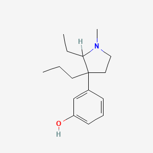 molecular formula C16H25NO B1677629 Phenol, m-(2-ethyl-1-methyl-3-propyl-3-pyrrolidinyl)- CAS No. 1505-38-0