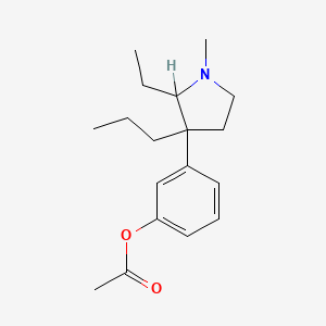 molecular formula C18H27NO2 B1677630 Phenol, m-(2-ethyl-1-methyl-3-propyl-3-pyrrolidinyl)-, acetate CAS No. 1505-41-5