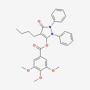 molecular formula C29H30N2O6 B1677663 Phenylbutazone trimethylgallate CAS No. 16006-74-9