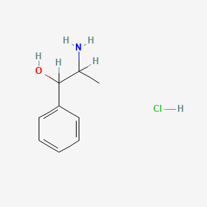 molecular formula C9H14ClNO B1677677 2-Amino-1-phenylpropan-1-ol hydrochloride CAS No. 154-41-6