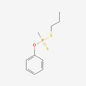 molecular formula C10H15OPS2 B1677720 Phosphonodithioic acid, methyl-, O-phenyl S-propyl ester CAS No. 3239-63-2