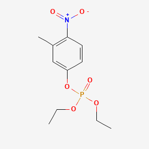 molecular formula C11H16NO6P B1677723 Phosphoric acid, diethyl 3-methyl-4-nitrophenyl ester CAS No. 14143-03-4