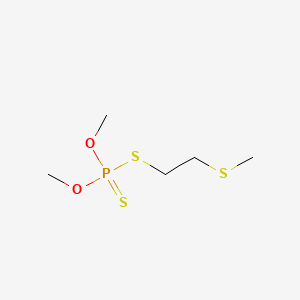 molecular formula C5H13O2PS3 B1677724 Phosphorodithioic acid, O,O-dimethyl S-2-(methylthio)ethyl ester CAS No. 4752-35-6