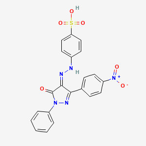 4-[(2E)-2-[3-(4-nitrophenyl)-5-oxo-1-phenylpyrazol-4-ylidene]hydrazinyl]benzenesulfonic acid