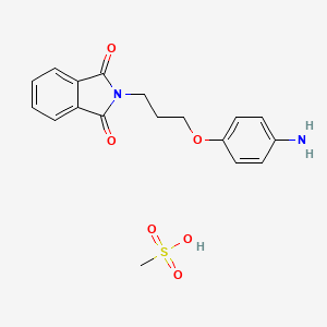 molecular formula C18H20N2O6S B1677740 Phthalimide, N-(3-(p-aminophenoxy)propyl)-, methanesulfonate CAS No. 110938-45-9