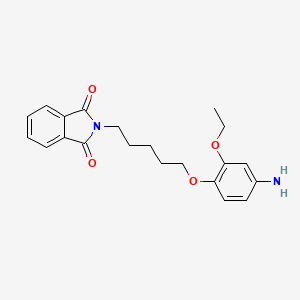 molecular formula C21H24N2O4 B1677742 Phthalimide, N-(5-(4-amino-2-ethoxyphenoxy)pentyl)- CAS No. 5366-66-5