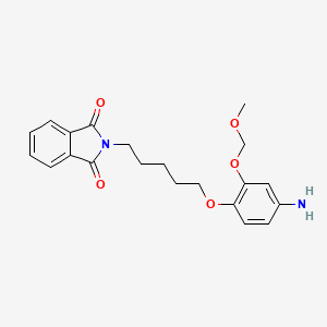 molecular formula C21H24N2O5 B1677743 Phthalimide, N-(5-(4-amino-2-(methoxymethoxy)phenoxy)pentyl)- CAS No. 5365-47-9