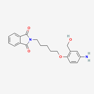 molecular formula C20H22N2O4 B1677745 Phthalimide, N-(5-(4-amino-alpha-hydroxy-o-tolyloxy)pentyl)- CAS No. 5896-92-4