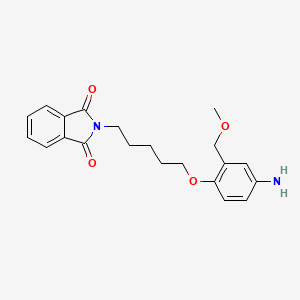 molecular formula C21H24N2O4 B1677746 Phthalimide, N-(5-(4-amino-alpha-methoxy-o-tolyloxy)pentyl)- CAS No. 5896-96-8
