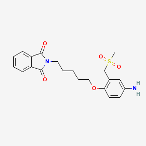 molecular formula C21H24N2O5S B1677747 Phthalimide, N-(5-(4-amino-alpha-(methylsulfonyl)-o-tolyloxy)pentyl)- CAS No. 5819-68-1