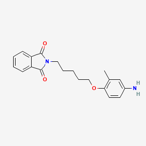 molecular formula C20H22N2O3 B1677748 Phthalimide, N-(5-(4-amino-o-tolyloxy)pentyl)- CAS No. 5896-90-2
