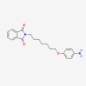 molecular formula C21H24N2O3 B1677750 Phthalimide, N-(7-(p-aminophenoxy)heptyl)- CAS No. 102375-33-7