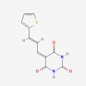 B1677772 5-[(E)-3-thiophen-2-ylprop-2-enylidene]-1,3-diazinane-2,4,6-trione CAS No. 1502813-63-9