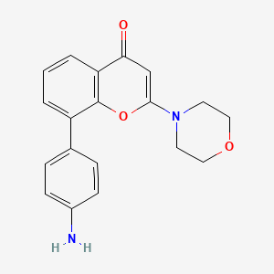 molecular formula C19H18N2O3 B1677774 8-(4-Aminophenyl)-2-(4-morpholinyl)-1-benzopyran-4-one CAS No. 942289-87-4