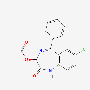 molecular formula C17H13ClN2O3 B1677846 Oxazepam acetate, (-)- CAS No. 68399-22-4