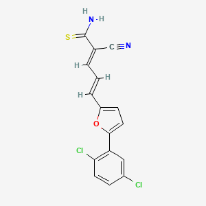 molecular formula C16H10Cl2N2OS B1677875 (2E,4E)-2-cyano-5-[5-(2,5-dichlorophenyl)furan-2-yl]penta-2,4-dienethioamide CAS No. 691388-62-2