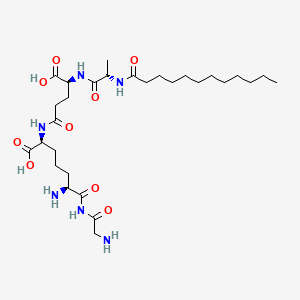 molecular formula C29H52N6O9 B1677884 L-Lysinamide, glycyl-6-carboxy-N6-(N-(N-(1-oxododecyl)-L-alanyl)-D-gamma-glutamyl)-, threo- CAS No. 79645-16-2