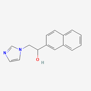 molecular formula C15H14N2O B1677900 1H-Imidazole-1-ethanol, alpha-2-naphthalenyl- CAS No. 71009-17-1
