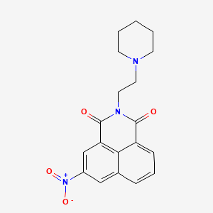 molecular formula C19H19N3O4 B1677915 Naphthalimide, 2-(2-piperidinoethyl)-5-nitro- CAS No. 54824-19-0