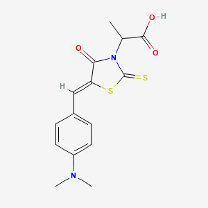 2-[5-[(4-Dimethylaminophenyl)methylidene]-4-oxo-2-sulfanylidene-1,3-thiazolidin-3-yl]propanoic acid