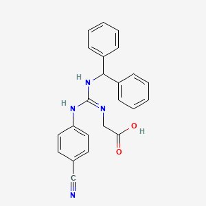 B1677926 N-(P-Cyanophenyl)-N'-diphenylmethyl-guanidine-acetic acid CAS No. 138460-25-0