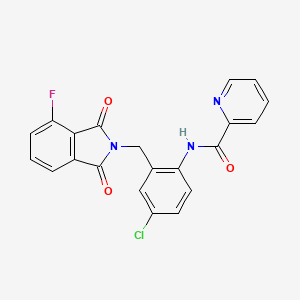 molecular formula C21H13ClFN3O3 B1677930 N-[4-chloro-2-[(4-fluoro-1,3-dioxoisoindol-2-yl)methyl]phenyl]pyridine-2-carboxamide CAS No. 774548-65-1