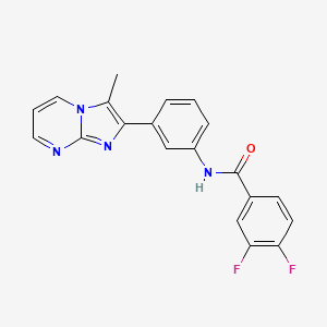 molecular formula C20H14F2N4O B1677933 3,4-difluoro-N-[3-(3-methylimidazo[1,2-a]pyrimidin-2-yl)phenyl]benzamide CAS No. 862811-76-5
