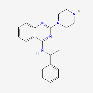 molecular formula C20H23N5 B1677934 N-(1-phenylethyl)-2-(piperazin-1-yl)quinazolin-4-amine 