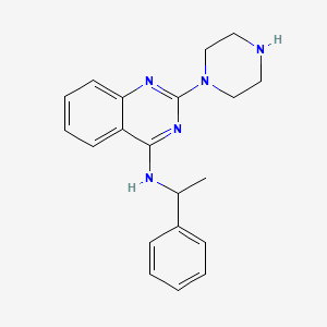 molecular formula C20H23N5 B1677934 N-(1-phenylethyl)-2-(piperazin-1-yl)quinazolin-4-amine CAS No. 662164-09-2